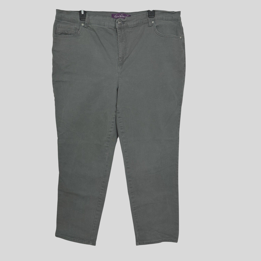 Womens GLORIA VANDERBILT Sz 20W Amanda Classic Fit Tapered Gray Jeans Plus Size